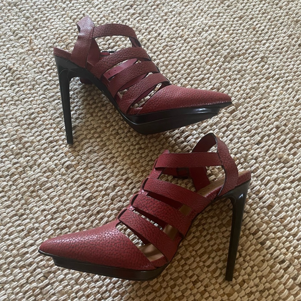 Burgundy Red stilettos heels